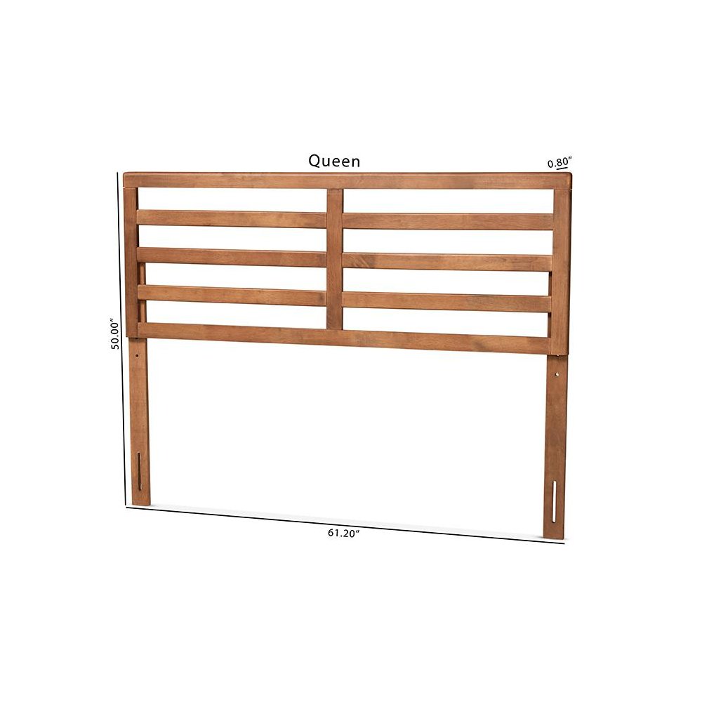 Akemi Modern and Contemporary Ash Walnut Finished Wood Full Size Headboard. Picture 6