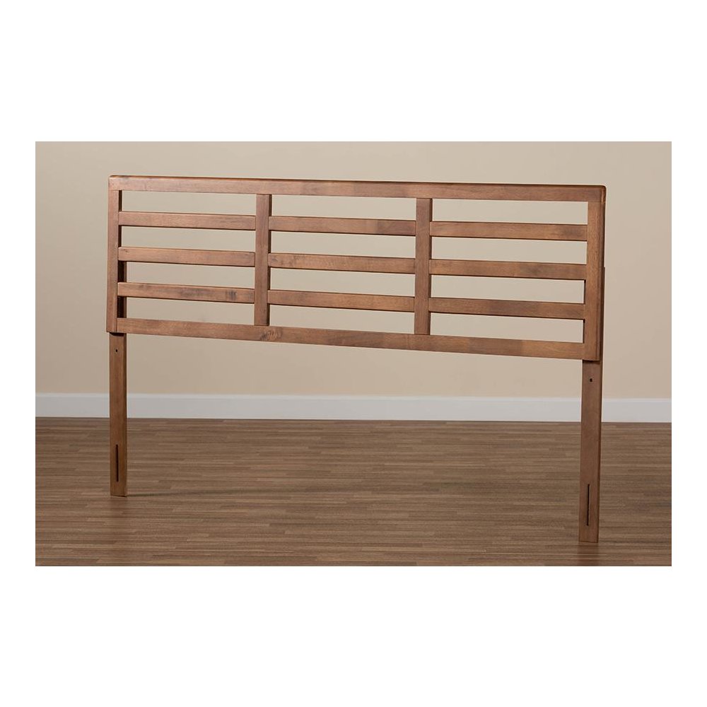 Akemi Modern and Contemporary Ash Walnut Finished Wood King Size Headboard. Picture 4