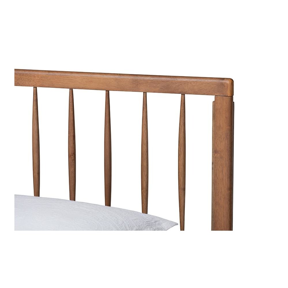 Toru Mid-Century Modern Ash Walnut Finished Wood Twin Size Platform Bed. Picture 4