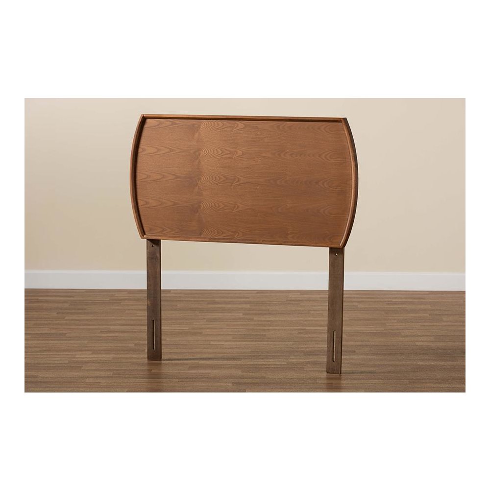 Laurien Mid-Century Modern Ash Walnut Finished Wood Twin Size Headboard. Picture 4