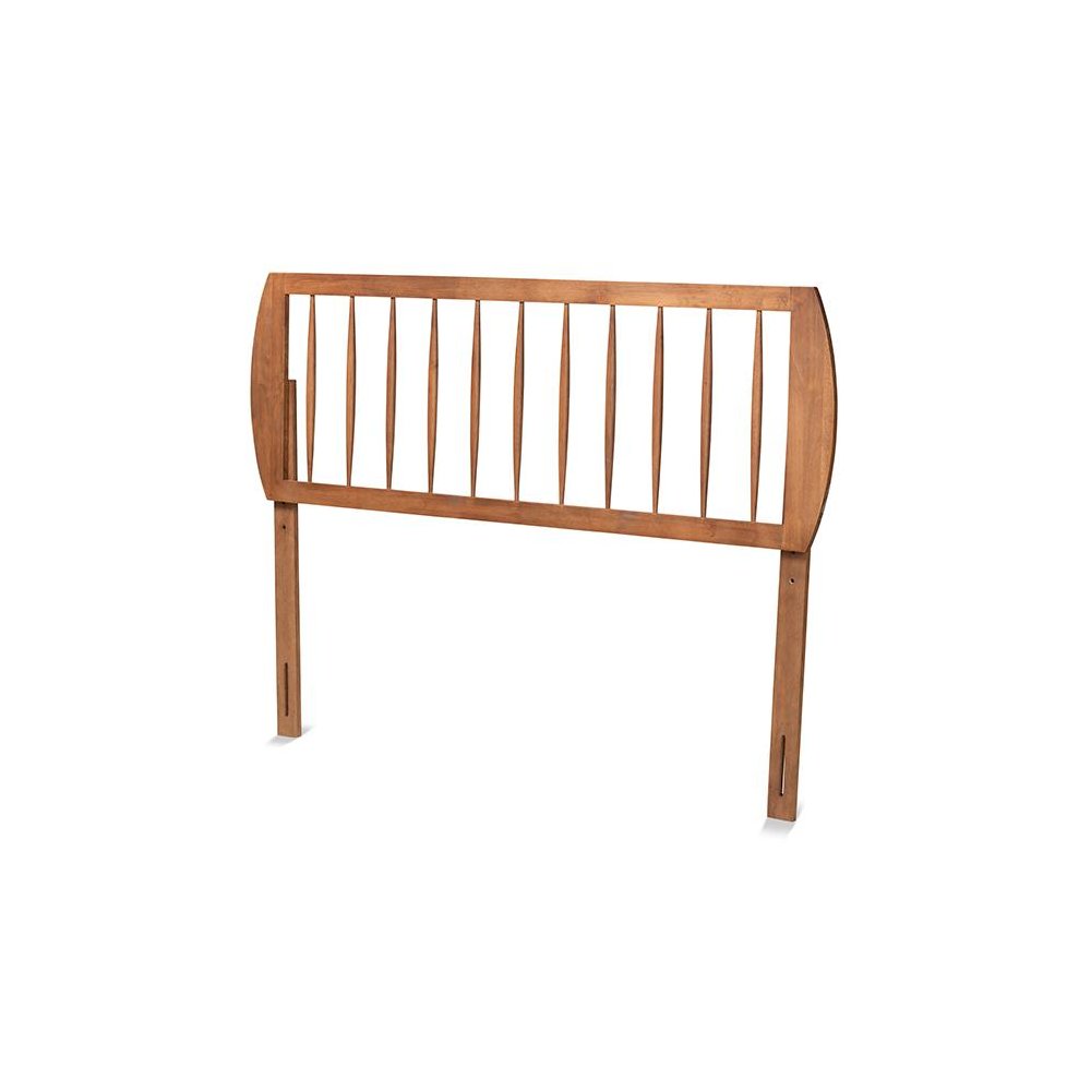 Transitional Ash Walnut Finished Wood Full Size Headboard. Picture 1