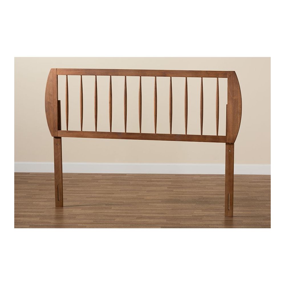 Transitional Ash Walnut Finished Wood Full Size Headboard. Picture 4