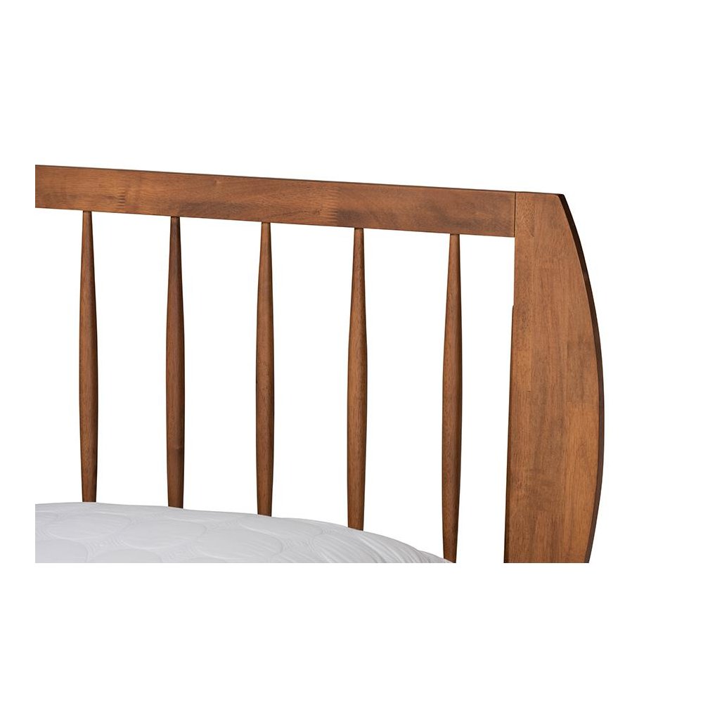 Emiko Modern and Contemporary Walnut Brown Finished Wood Full Size Platform Bed. Picture 4