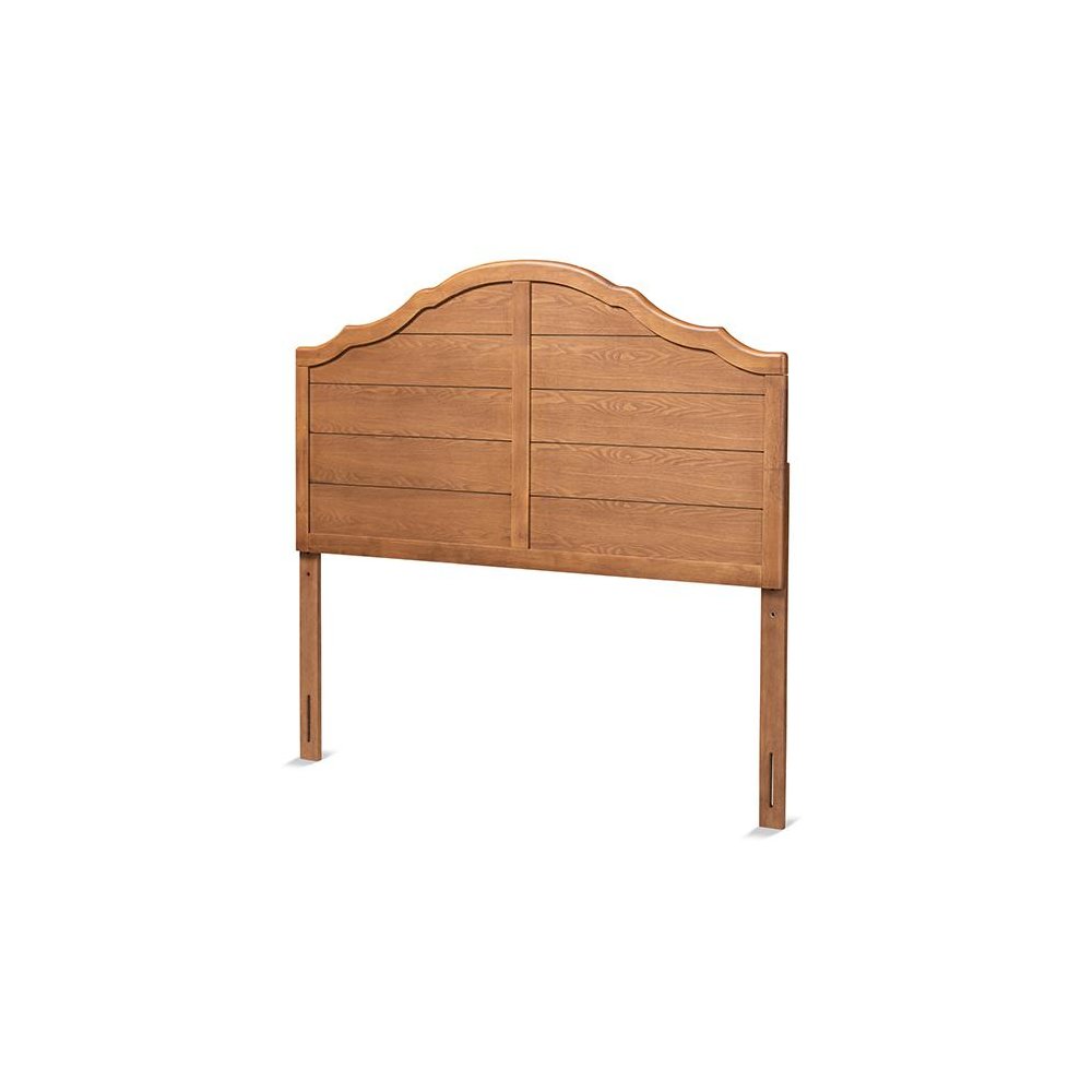 Clive Vintage Traditional Farmhouse Ash Walnut Finished Wood Full Size Headboard. Picture 1