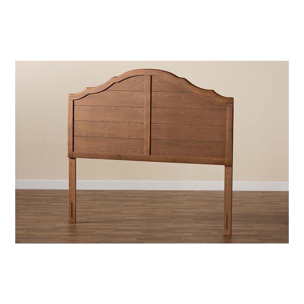 Clive Vintage Traditional Farmhouse Ash Walnut Finished Wood Full Size Headboard. Picture 4