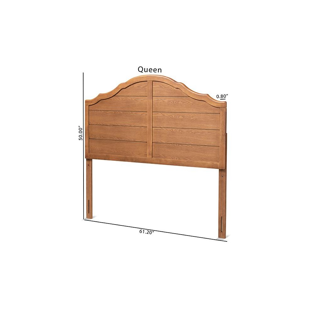 Clive Vintage Traditional Farmhouse Ash Walnut Finished Wood Full Size Headboard. Picture 6