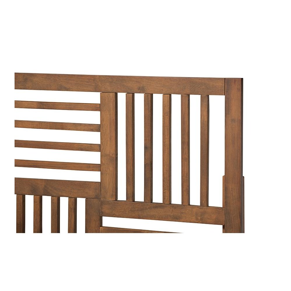 Romy Modern and Contemporary Walnut Brown Finished Wood Twin Size Platform Bed. Picture 4