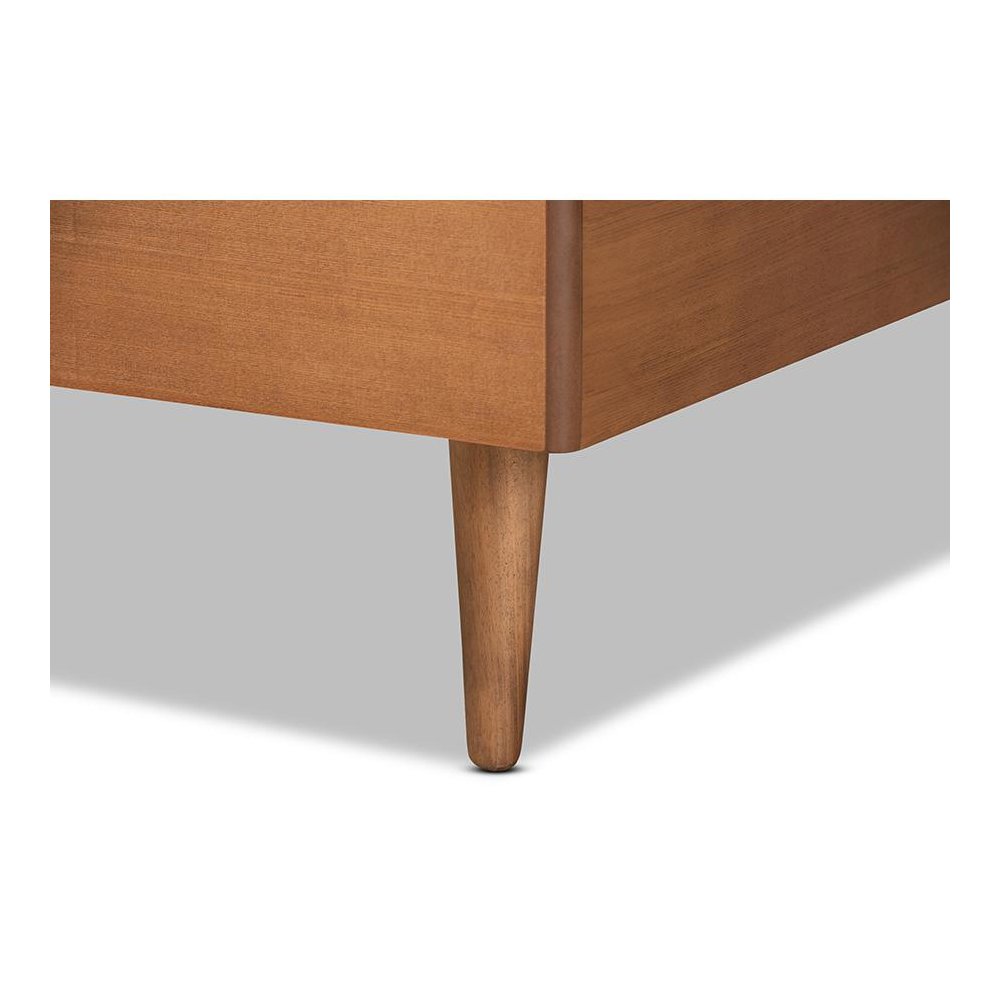 Romy Modern and Contemporary Walnut Brown Finished Wood Twin Size Platform Bed. Picture 5