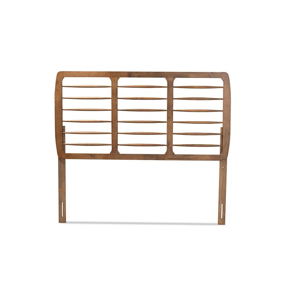 Carolyn Mid-Century Modern Ash Walnut Finished Wood Full Size Headboard. Picture 2