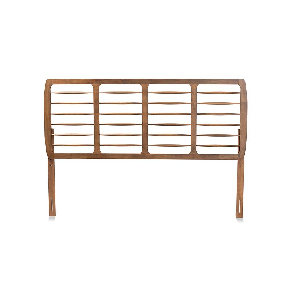 Carolyn Mid-Century Modern Ash Walnut Finished Wood King Size Headboard. Picture 2