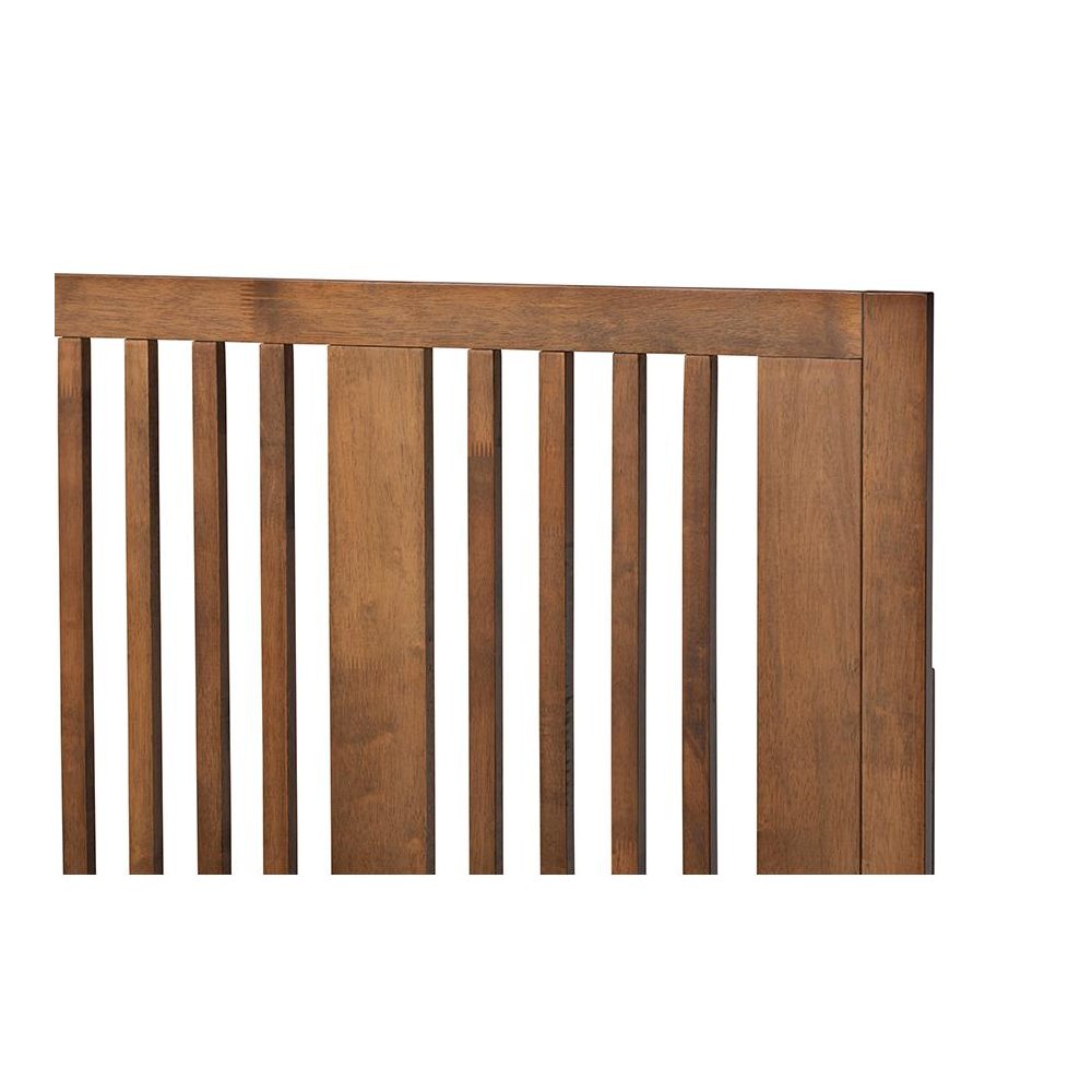 Transitional Ash Walnut Finished Wood Twin Size Platform Bed. Picture 4