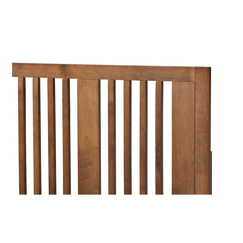 Transitional Ash Walnut Finished Wood Twin Size Platform Bed. Picture 4