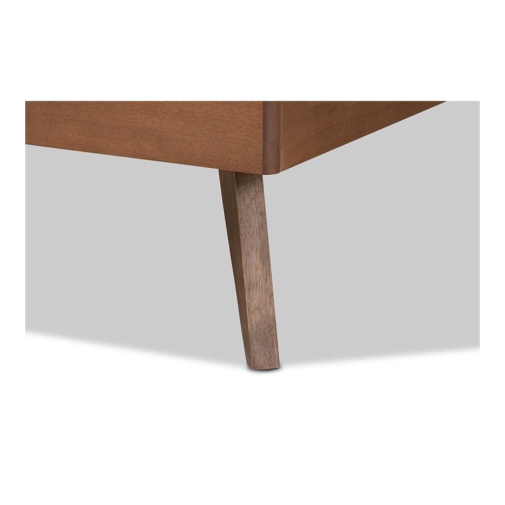 Transitional Ash Walnut Finished Wood Twin Size Platform Bed. Picture 5