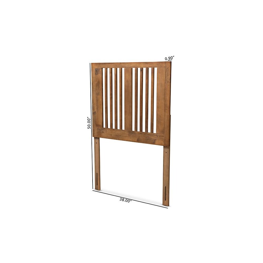 Transitional Ash Walnut Finished Wood Twin Size Headboard. Picture 5