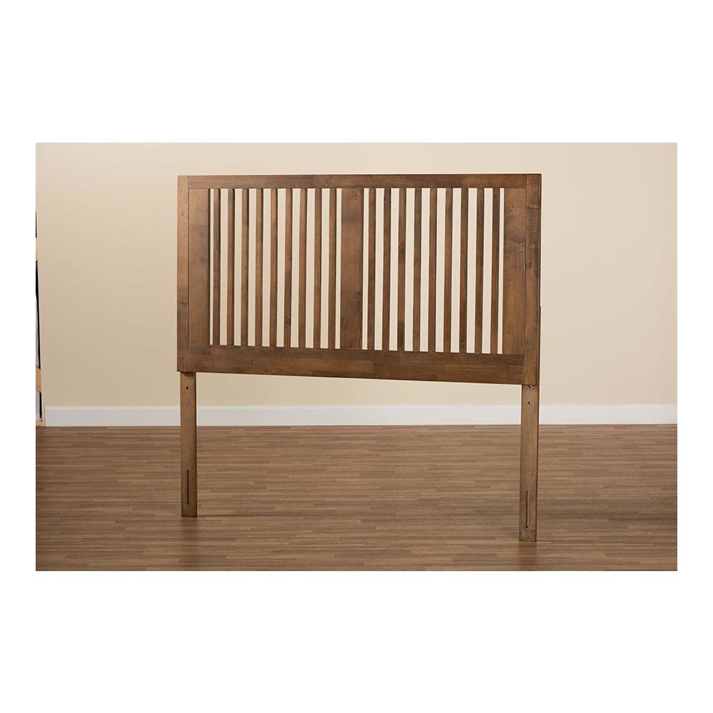 Transitional Ash Walnut Finished Wood Full Size Headboard. Picture 4