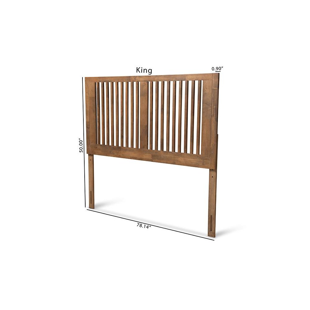 Transitional Ash Walnut Finished Wood Full Size Headboard. Picture 7