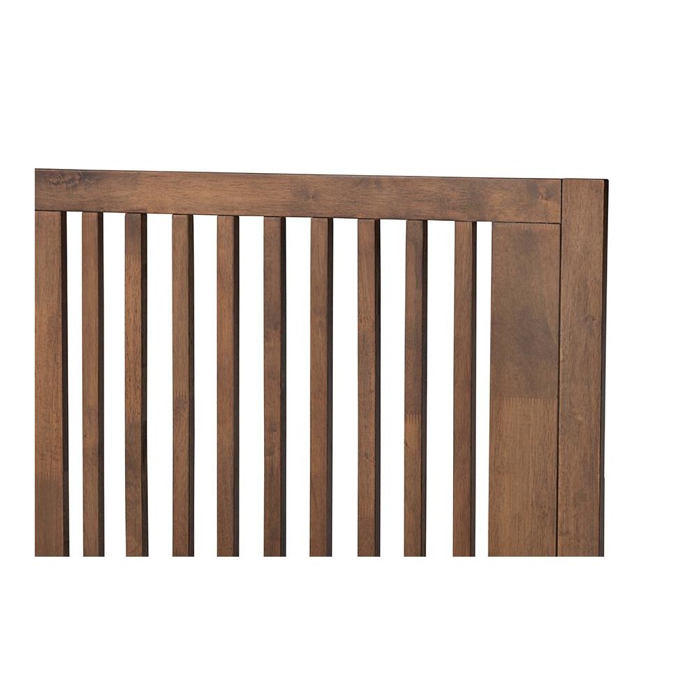 Transitional Ash Walnut Finished Wood Full Size Platform Bed. Picture 4