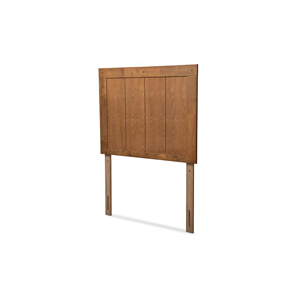 Transitional Ash Walnut Finished Wood Twin Size Headboard. Picture 1
