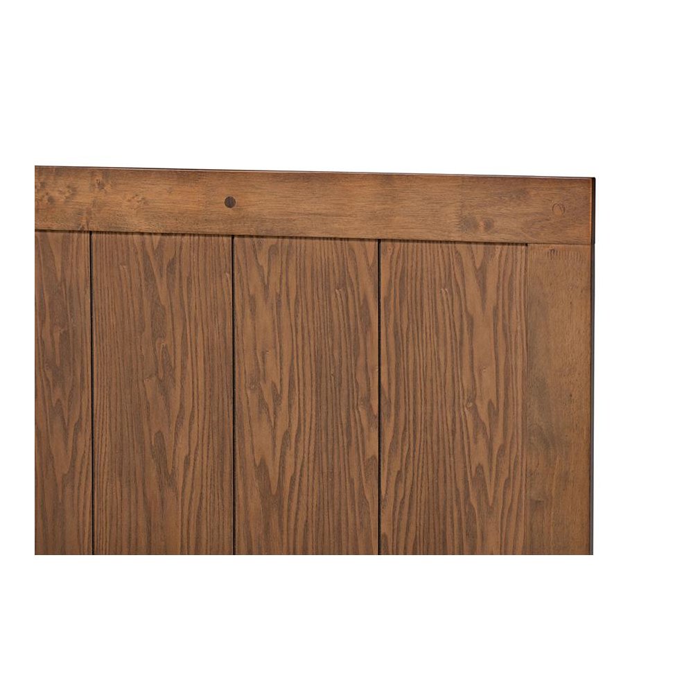 Transitional Ash Walnut Finished Wood Twin Size Platform Bed. Picture 4