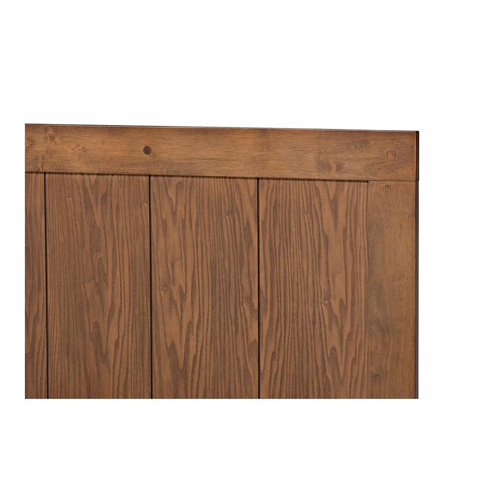 Transitional Ash Walnut Finished Wood Twin Size Platform Bed. Picture 4