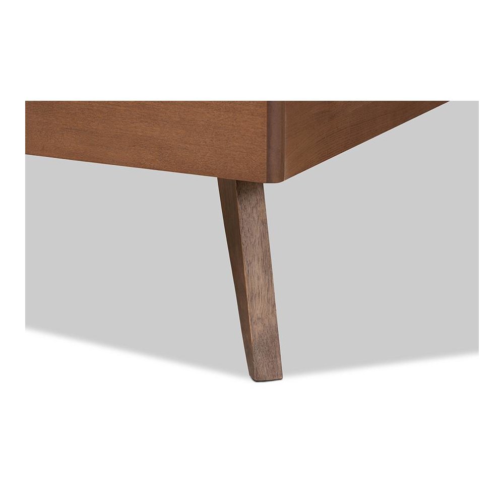 Transitional Ash Walnut Finished Wood Twin Size Platform Bed. Picture 5
