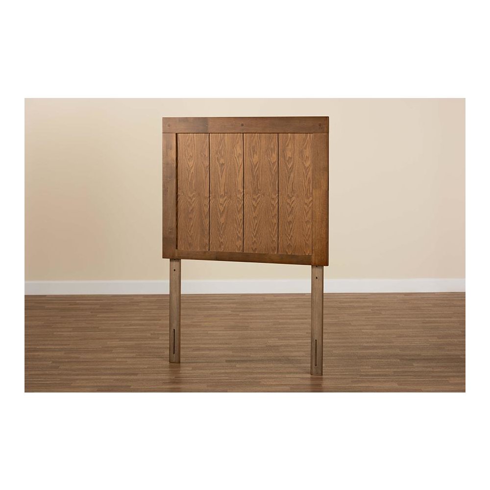 Transitional Ash Walnut Finished Wood Twin Size Headboard. Picture 4