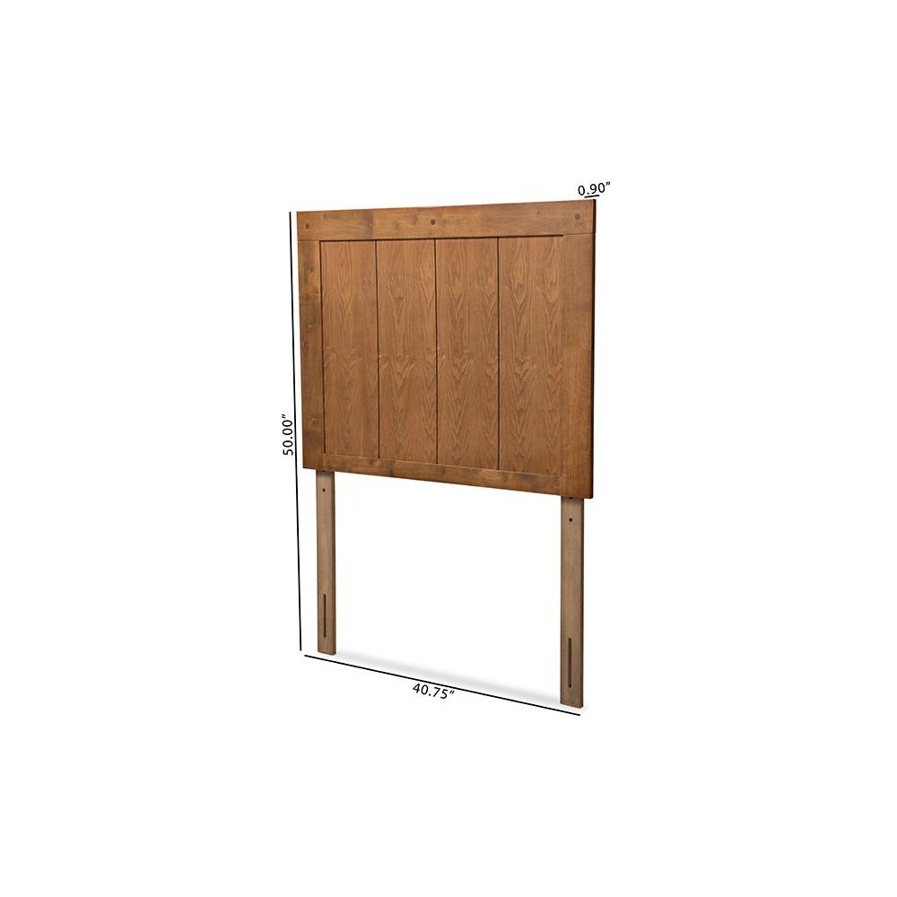 Transitional Ash Walnut Finished Wood Twin Size Headboard. Picture 5