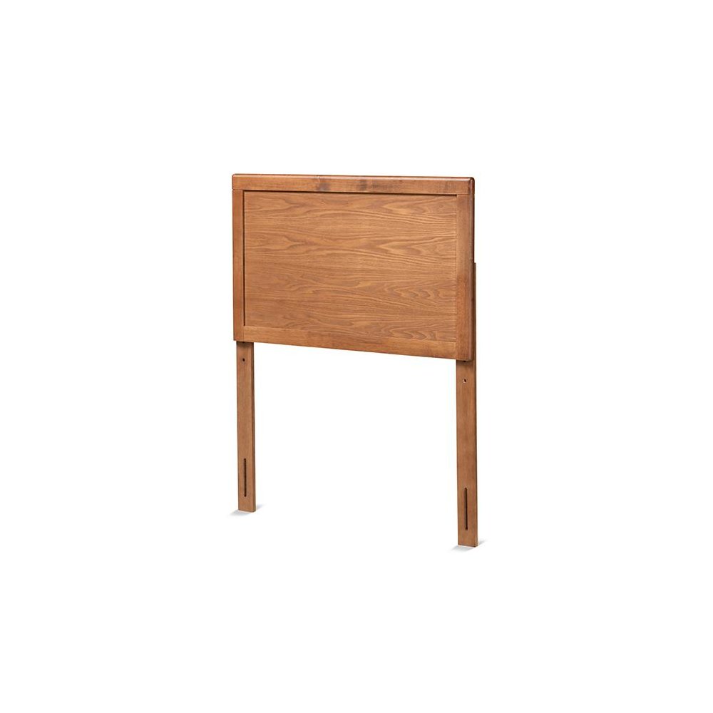 Raya Mid-Century Modern Walnut Brown Finished Wood Twin Size Headboard. Picture 1