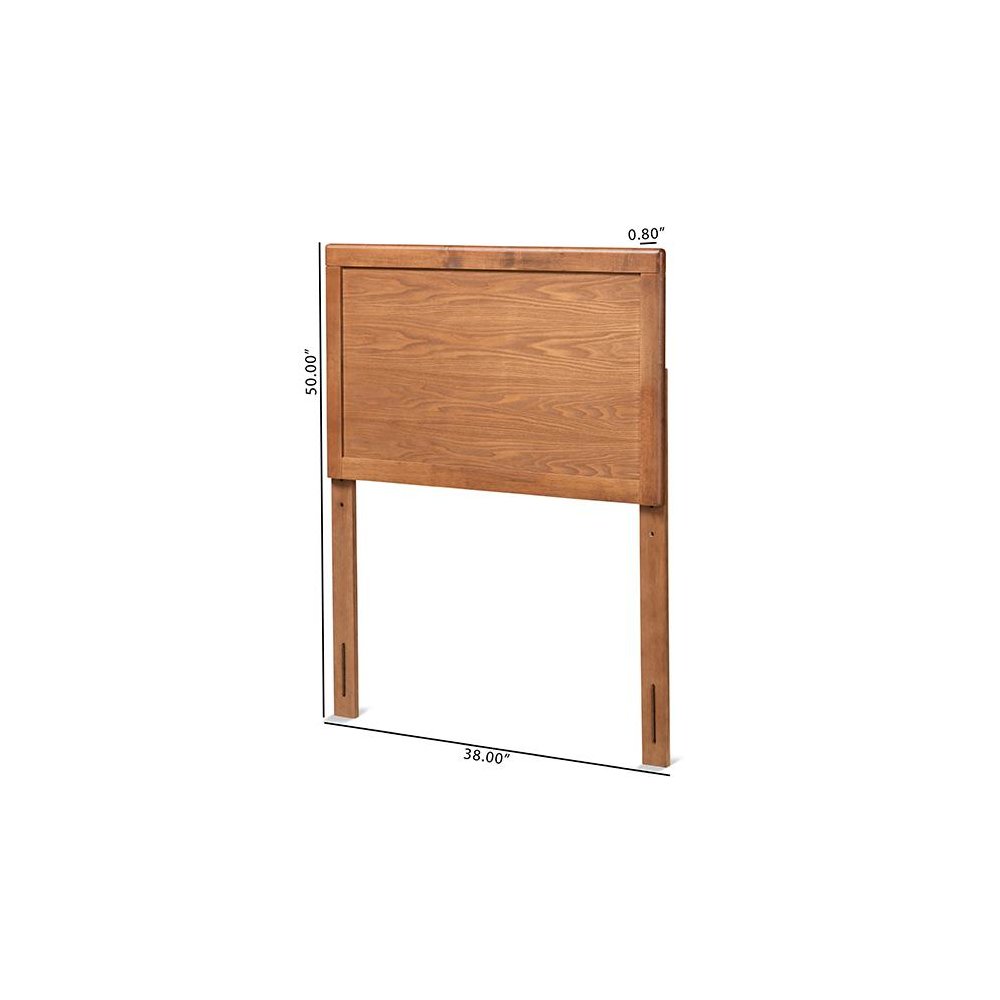 Raya Mid-Century Modern Walnut Brown Finished Wood Twin Size Headboard. Picture 5