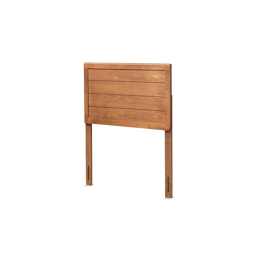 Seren Mid-Century Modern Walnut Brown Finished Wood Twin Size Headboard. Picture 1