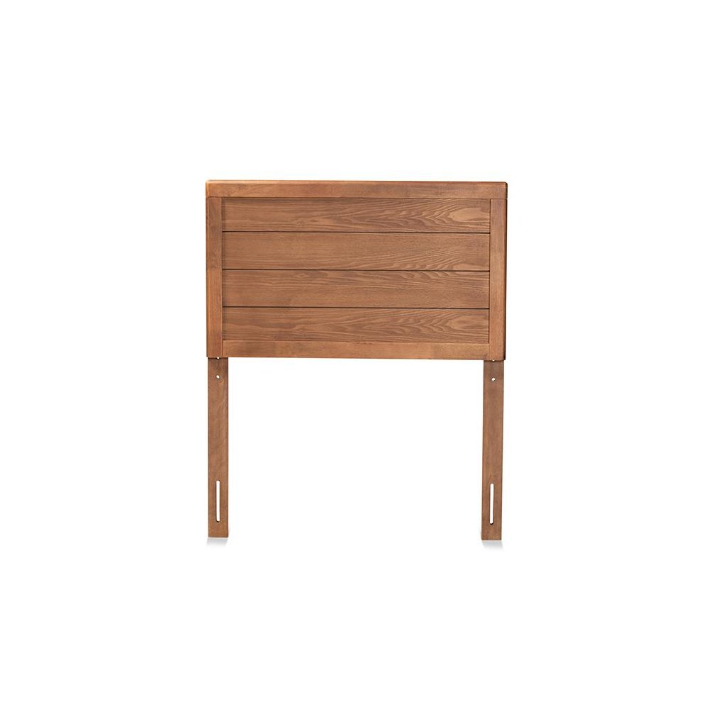Seren Mid-Century Modern Walnut Brown Finished Wood Twin Size Headboard. Picture 2