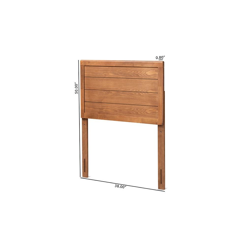 Seren Mid-Century Modern Walnut Brown Finished Wood Twin Size Headboard. Picture 5