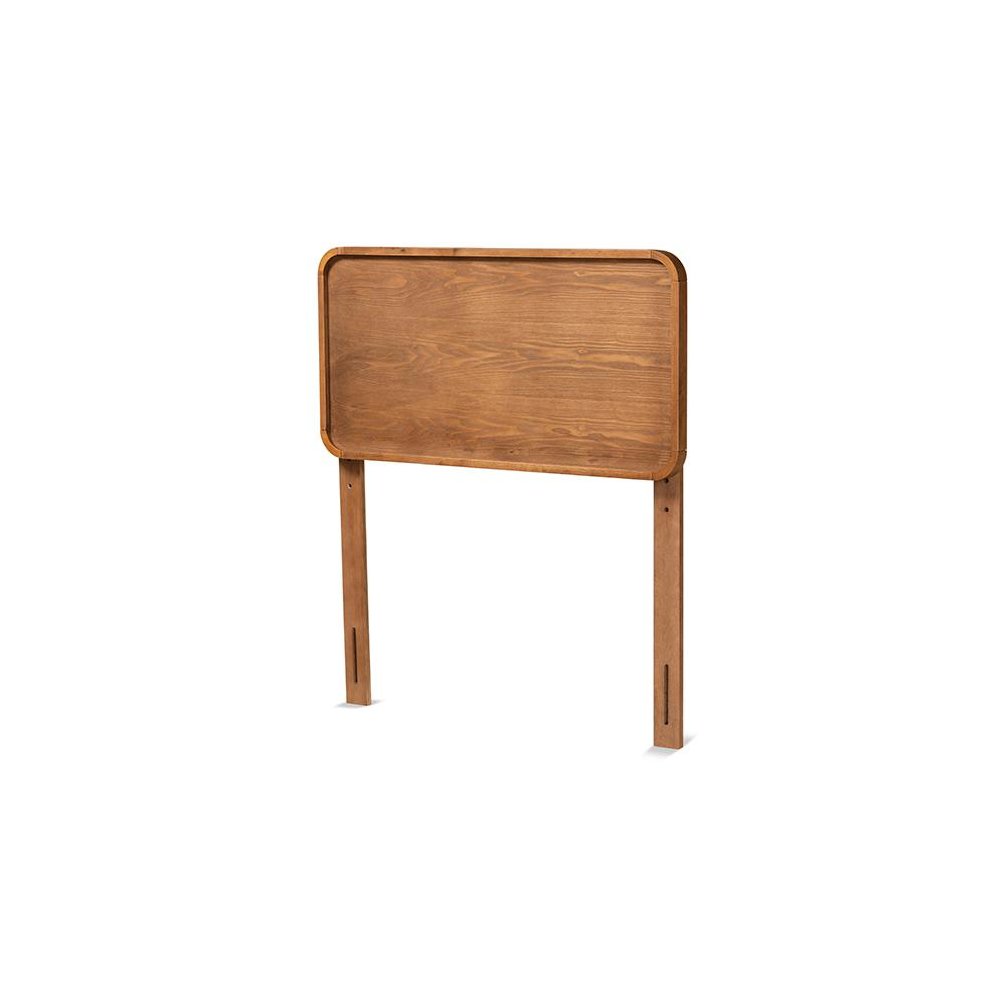 Mailene Mid-Century Modern Walnut Brown Finished Wood Twin Size Headboard. Picture 1