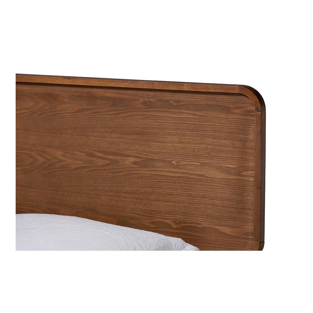 Transitional Walnut Brown Finished Wood Twin Size Platform Bed. Picture 4