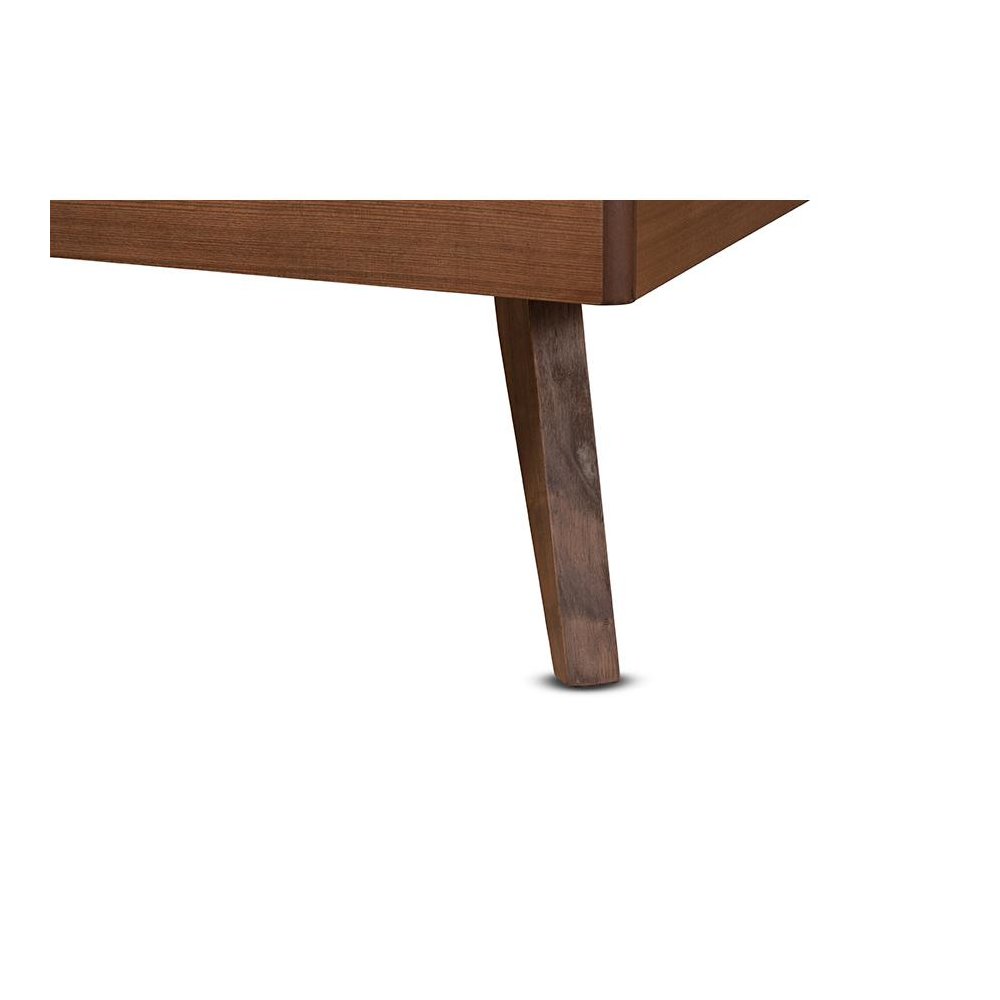 Transitional Walnut Brown Finished Wood Twin Size Platform Bed. Picture 5