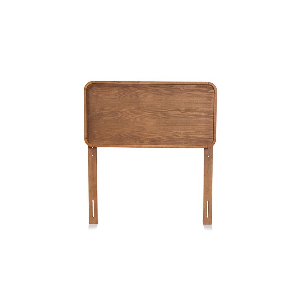 Mailene Mid-Century Modern Walnut Brown Finished Wood Twin Size Headboard. Picture 2