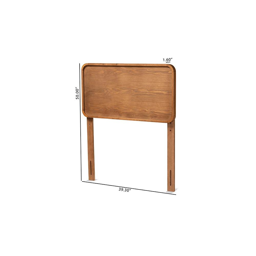 Mailene Mid-Century Modern Walnut Brown Finished Wood Twin Size Headboard. Picture 5