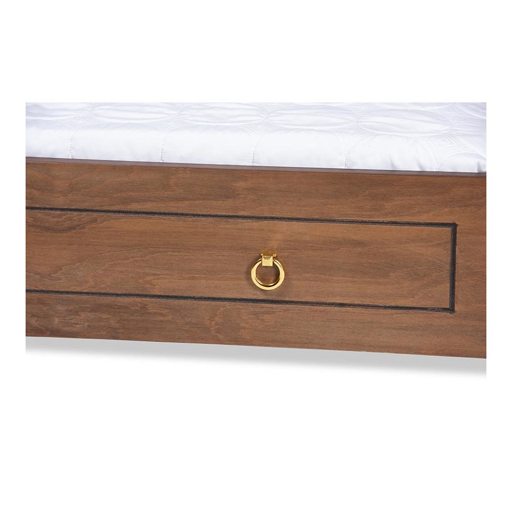 Farmhouse Walnut Brown Finished Wood Full Size Daybed with Roll-Out Trundle Bed. Picture 8
