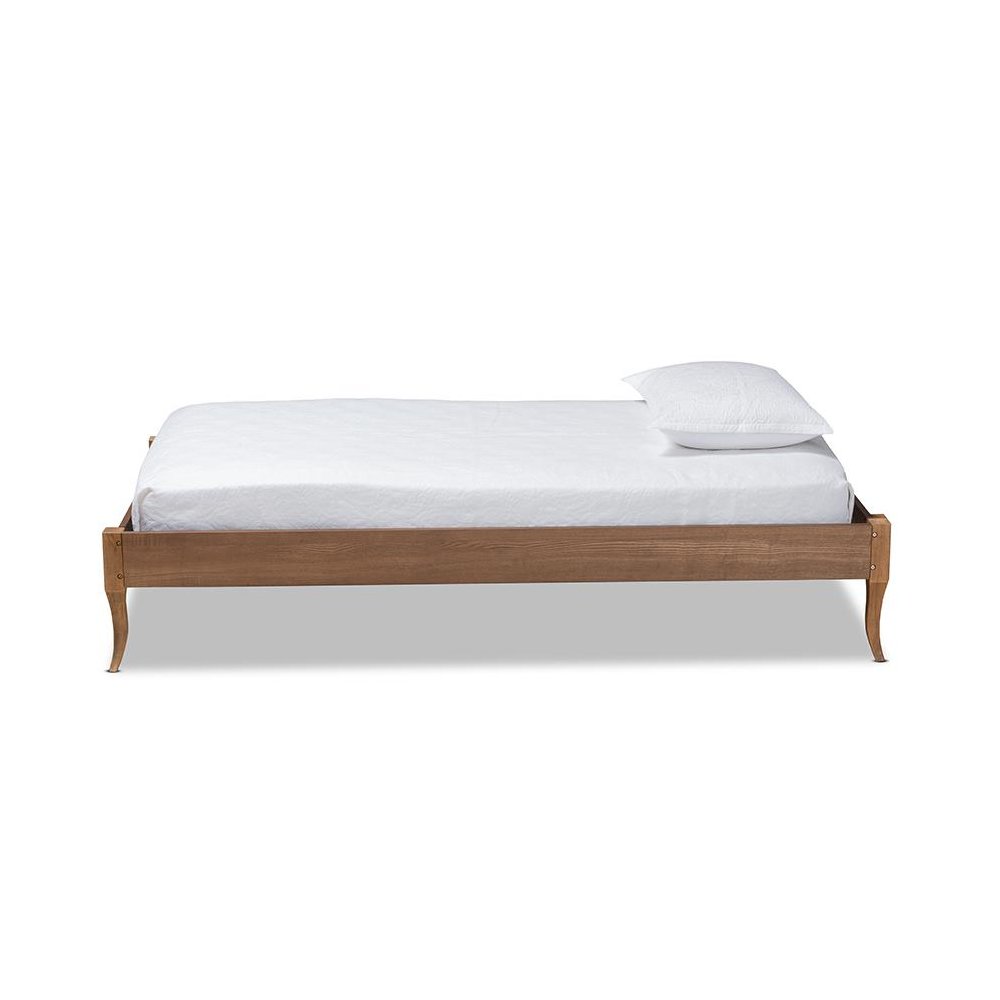 Inspired Ash Walnut Finished Wood Twin Size Platform Bed Frame. Picture 2