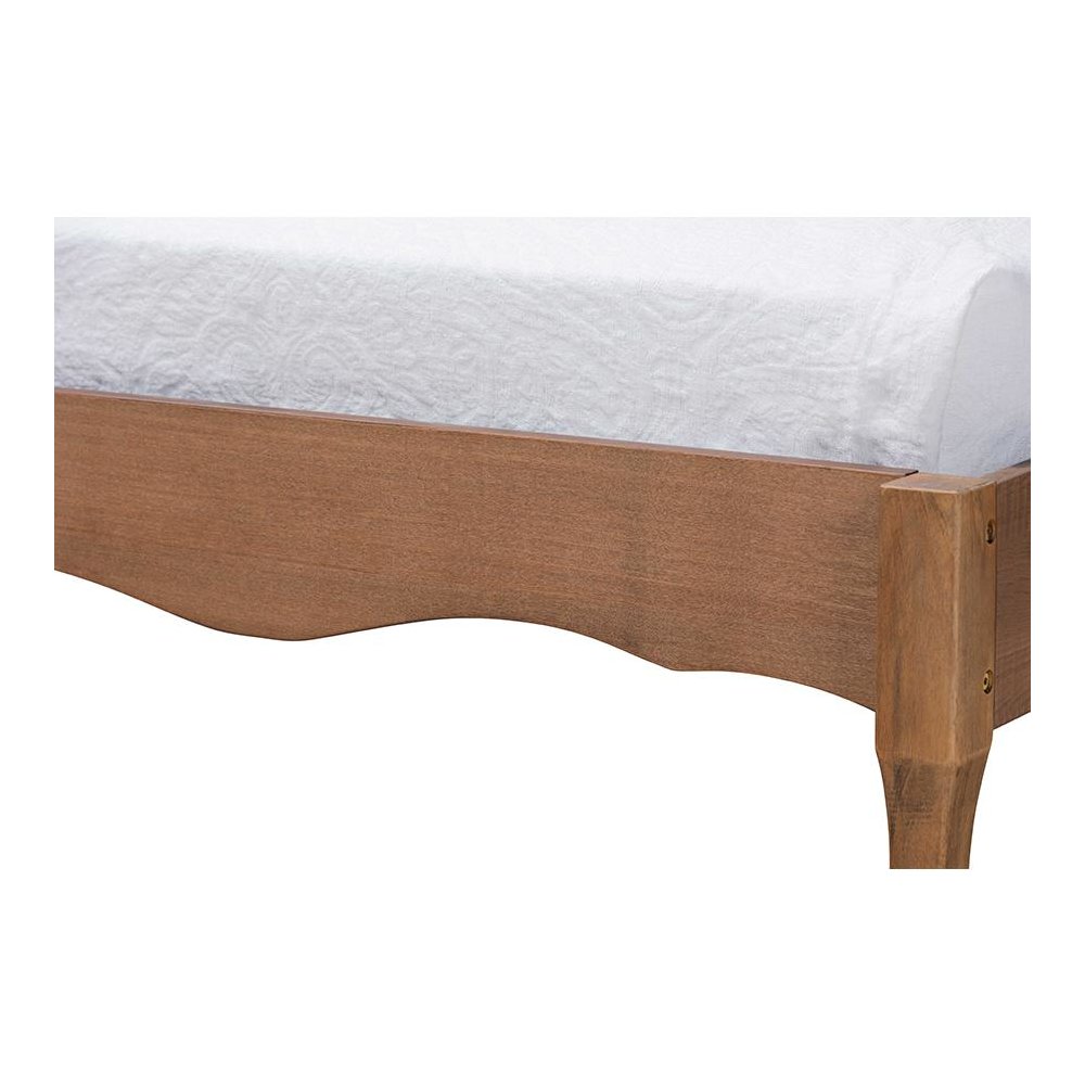 Inspired Ash Walnut Finished Wood Twin Size Platform Bed Frame. Picture 4