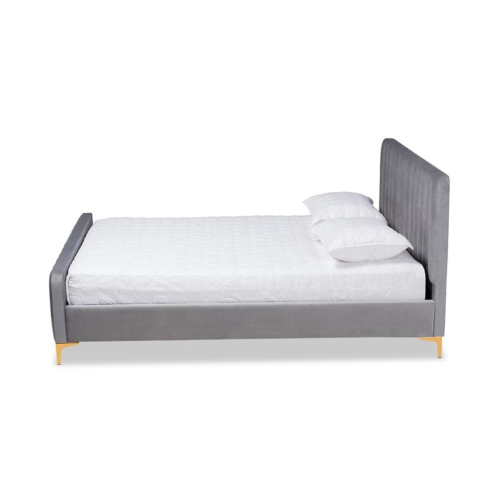 Gold Finished Queen Size Platform Bed. Picture 2