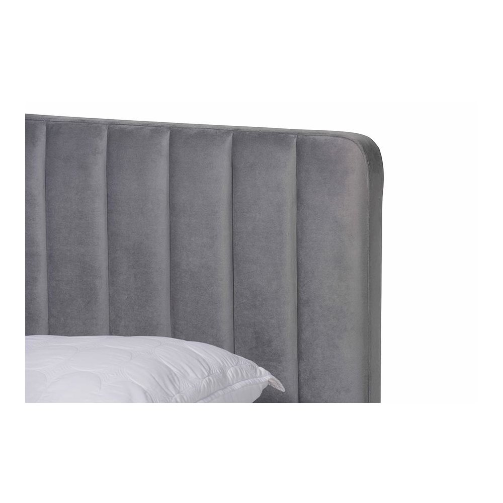 Gold Finished Queen Size Platform Bed. Picture 4