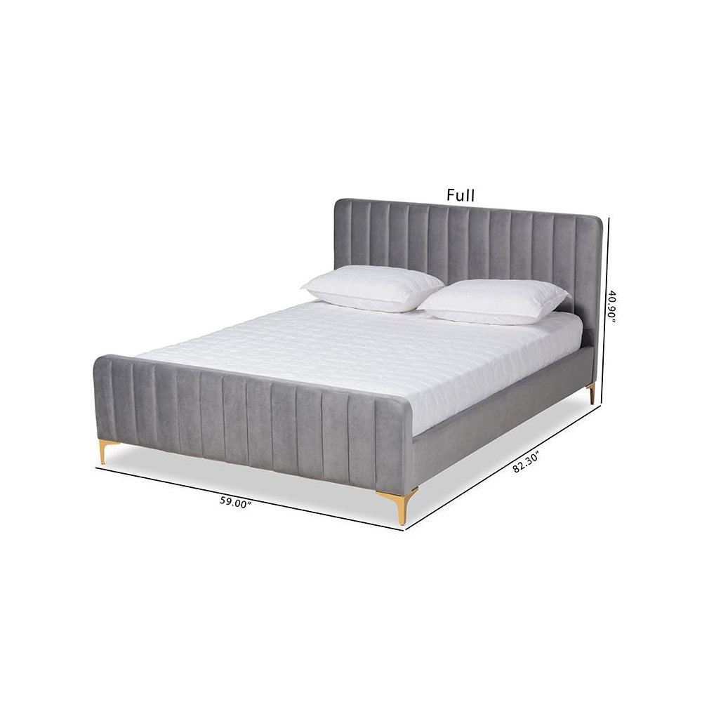 Gold Finished Queen Size Platform Bed. Picture 8