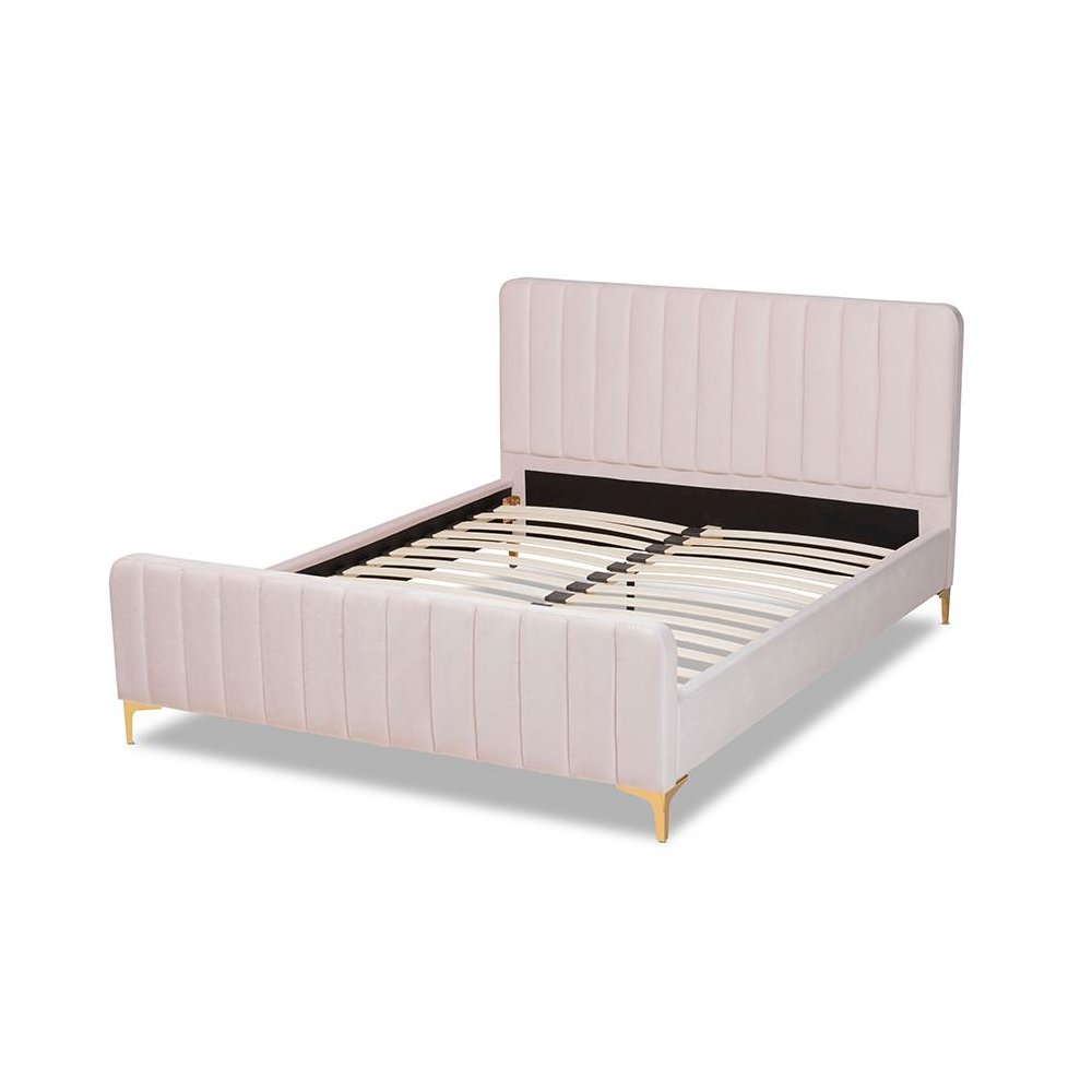 Gold Finished Full Size Platform Bed. Picture 3