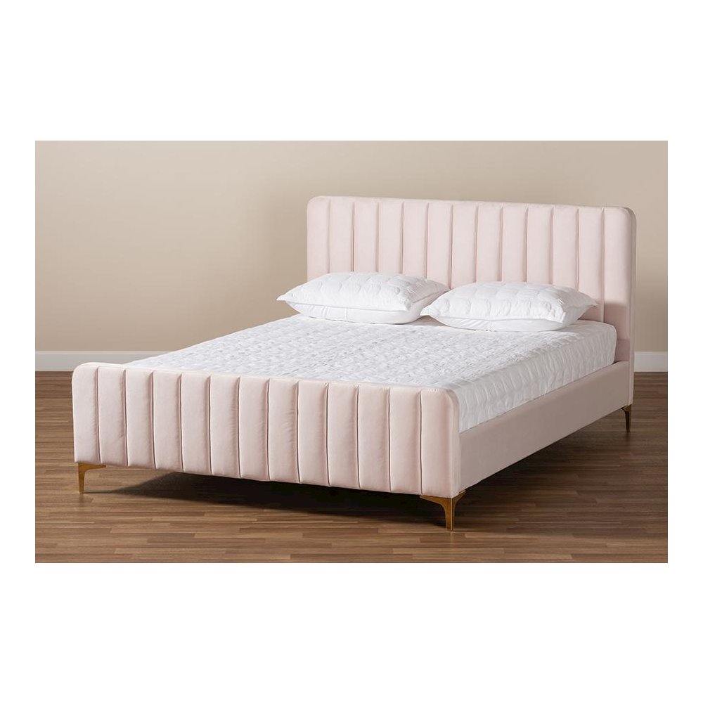 Gold Finished Full Size Platform Bed. Picture 7