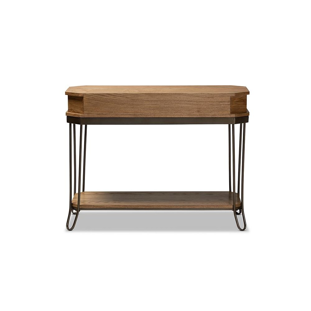 Black Finished Metal 3-Drawer Console Table. Picture 5