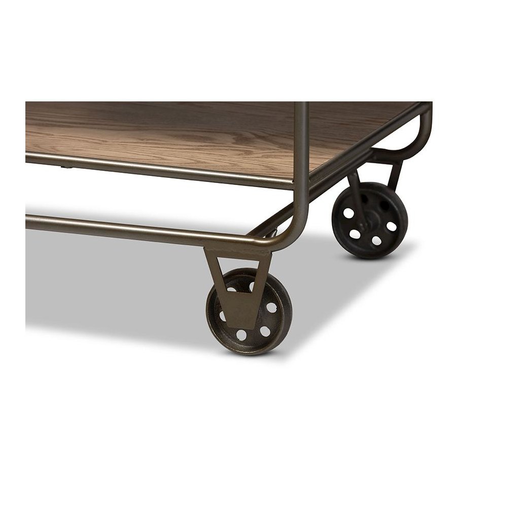 Black Finished Metal 2-Drawer Kitchen Cart. Picture 7