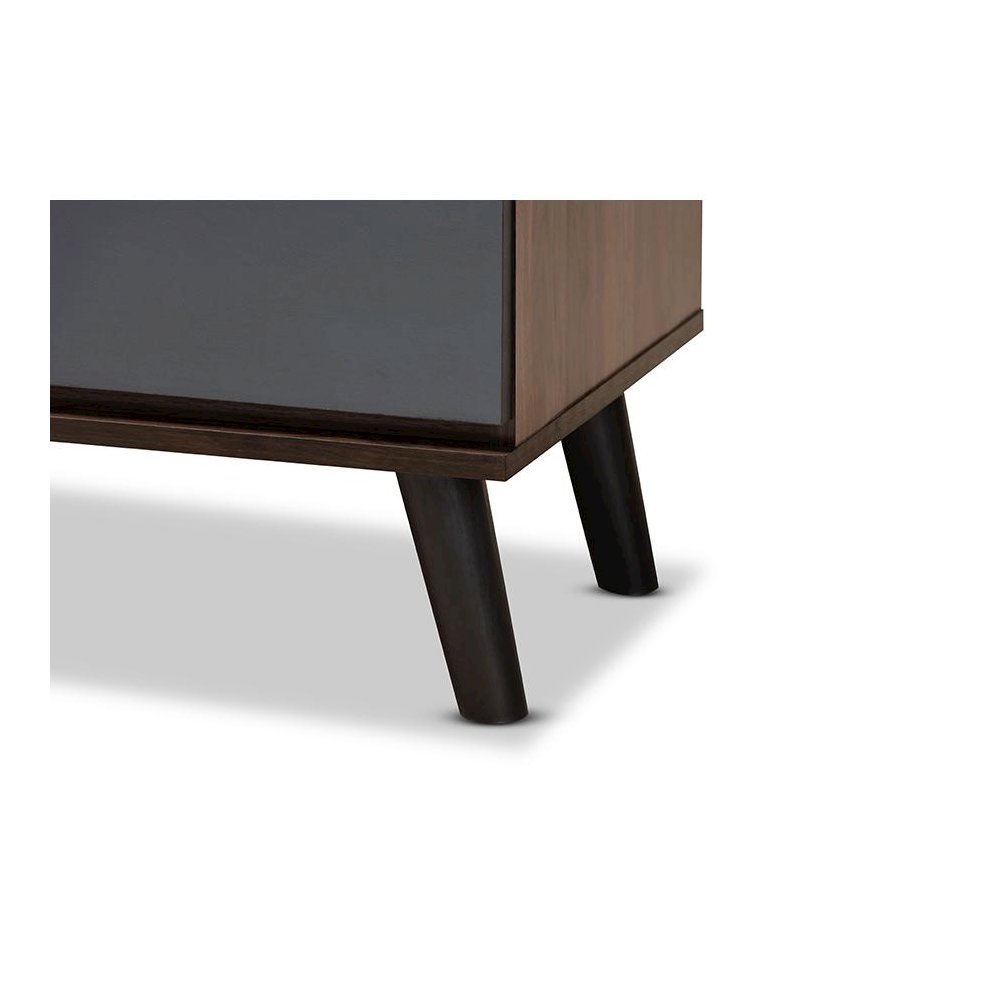 Two-Tone Walnut and Grey Finished Wood 3-Drawer Bedroom Chest. Picture 5