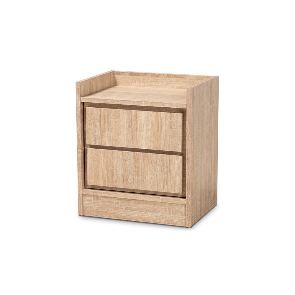 Baxton Studio Hale Modern and Contemporary Oak Finished Wood 1-Door Nightstand. Picture 1