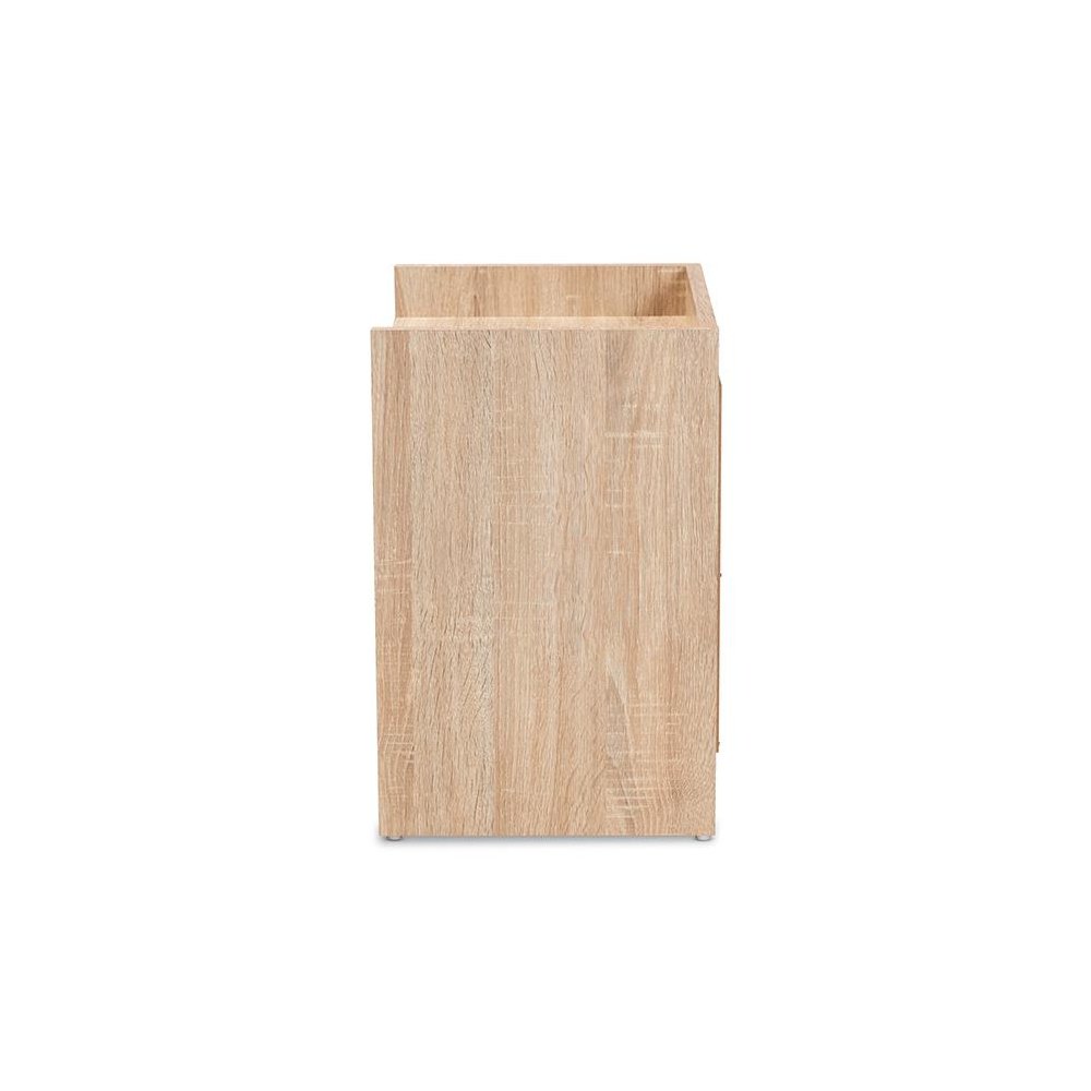 Baxton Studio Hale Modern and Contemporary Oak Finished Wood 1-Door Nightstand. Picture 4